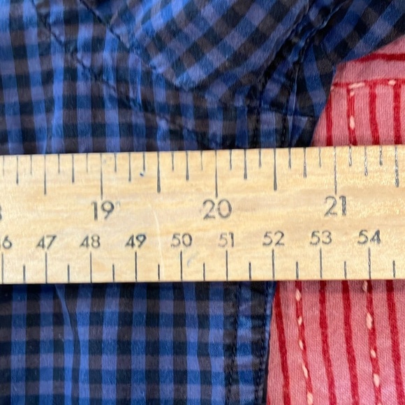 Perry Ellis men’s medium casual button down Checkered indigo Shirt - faded - Picture 9 of 16